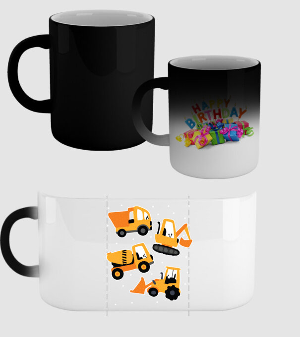 Vehicule de construcții model negru pe tricou