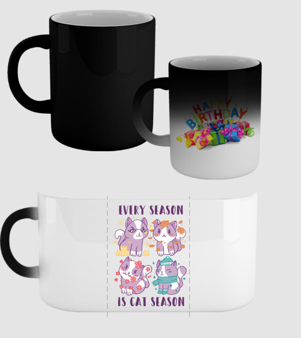 Every Season is Cat Season model negru pe tricou