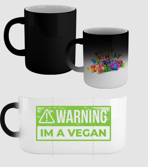 Atenție, sunt vegan model negru pe tricou