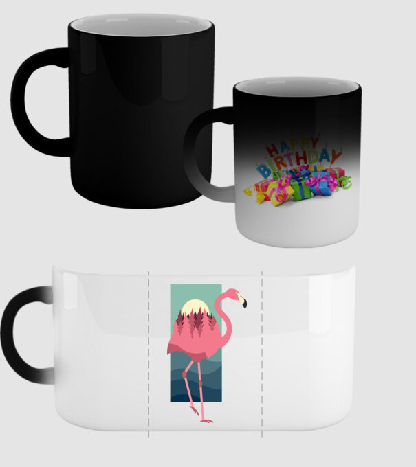 Flamingo Design model negru pe tricou