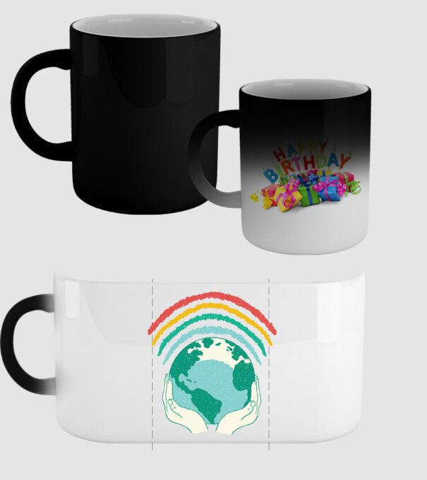 Pământ Wifi Curcubeu model negru pe tricou