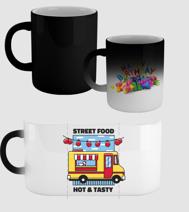 Foodtruck model negru pe tricou