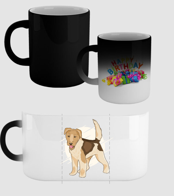 Fox Terrier model negru pe tricou
