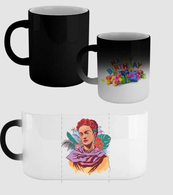 Portret Frida Kahlo model negru pe tricou