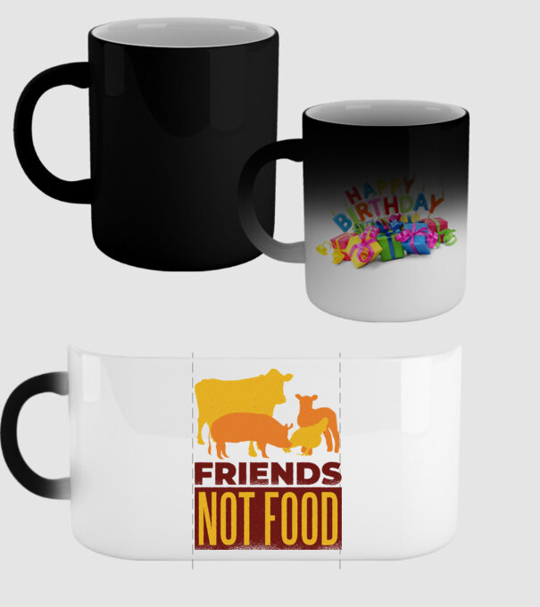 Friends not Food Vegán model negru pe tricou
