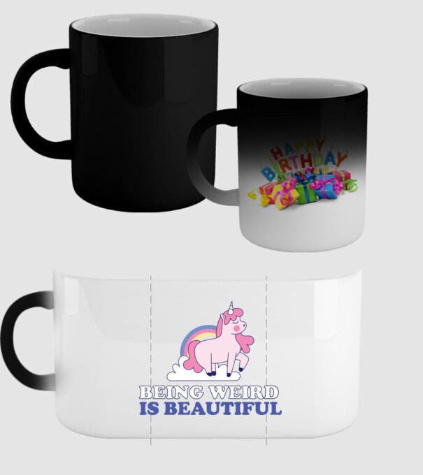 A fi ciudat este minunat Unicorn model negru pe tricou