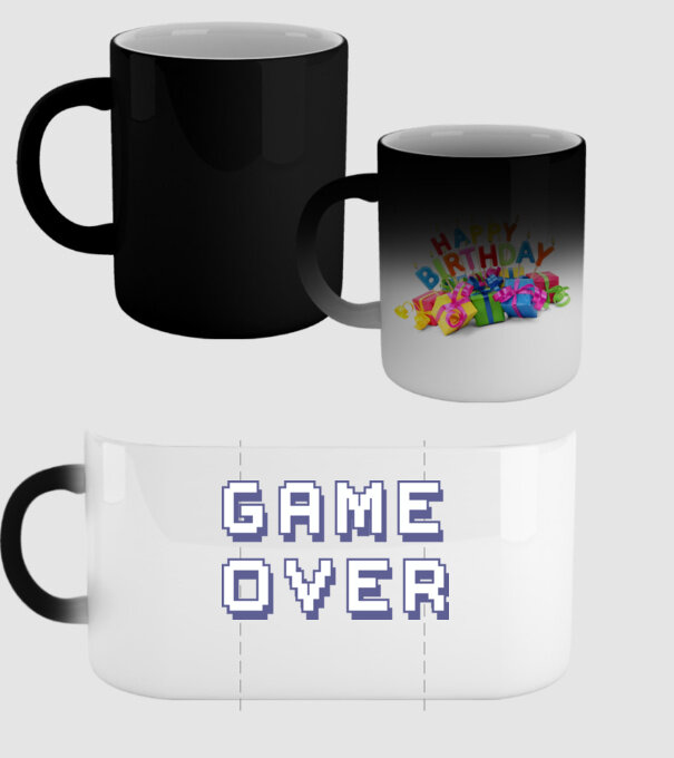 Game Over model negru pe tricou