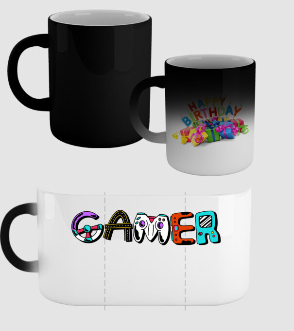 Inscripție Gamer model negru pe tricou