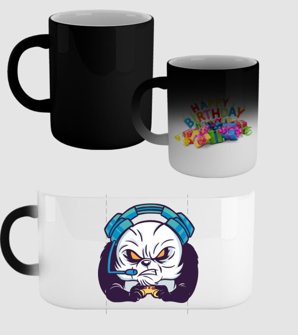 Gamer Panda model negru pe tricou