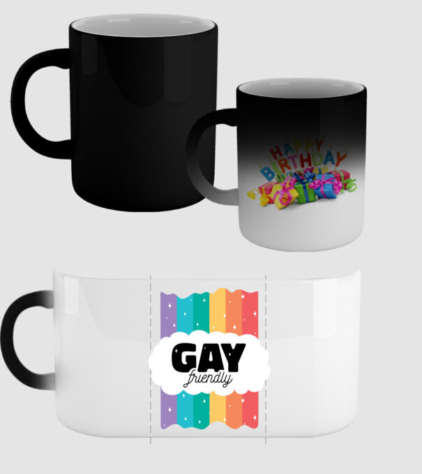 Gay friendly model negru pe tricou