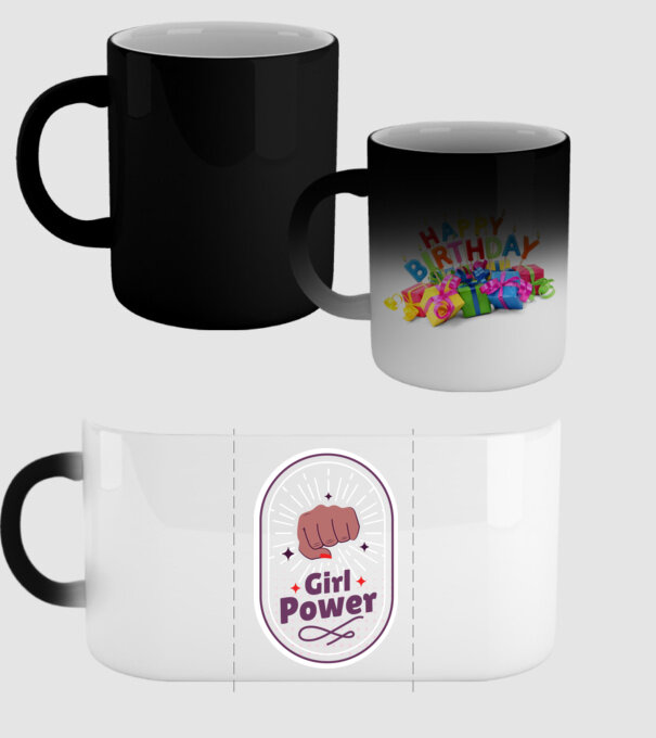 Girl Power Ziua Femeii model negru pe tricou