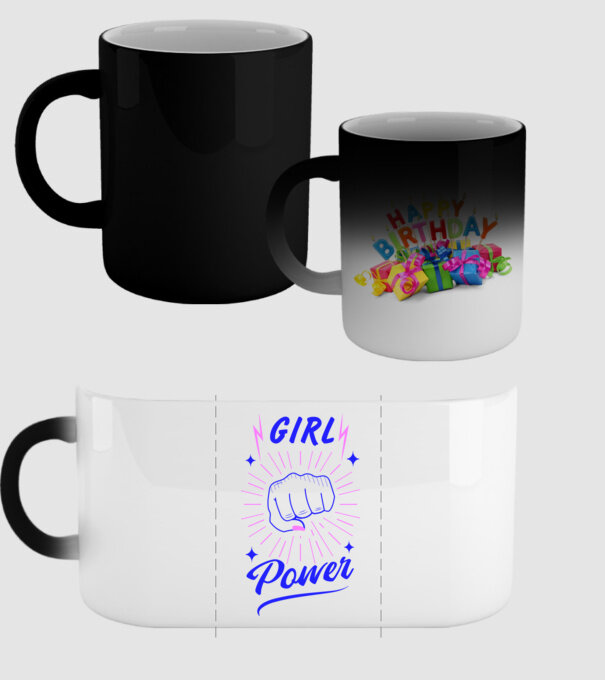 Girl Power Ziua Femeii model negru pe tricou