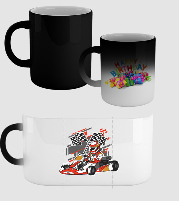 Gokart model negru pe tricou