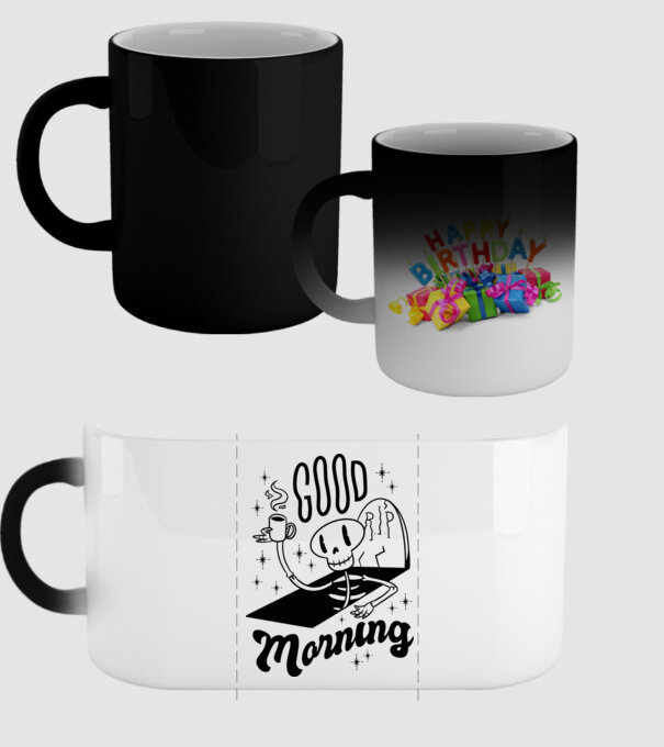 Good Morning Coffee model negru pe tricou