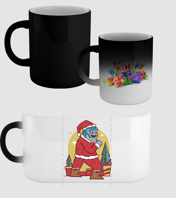 Gorila Santa model negru pe tricou