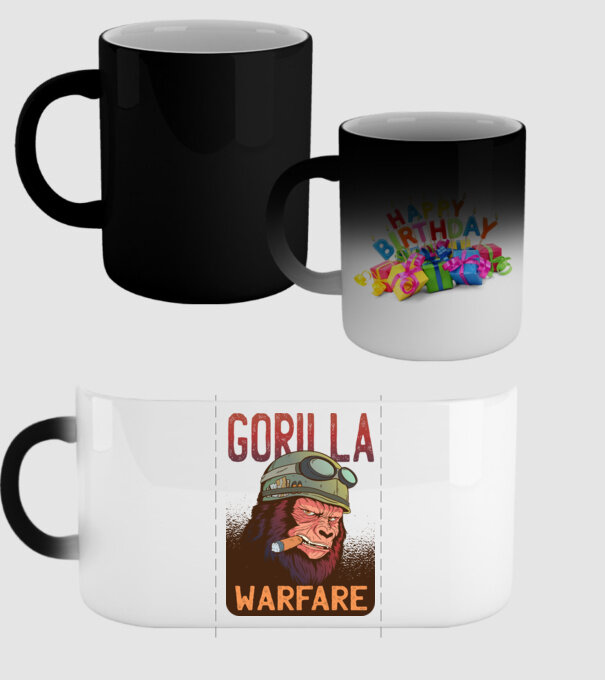 Gorilla Warfare model negru pe tricou