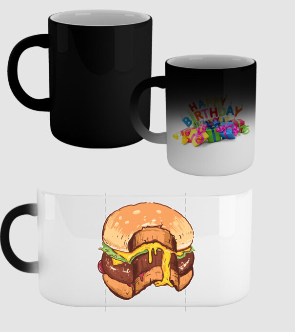Hamburger model negru pe tricou