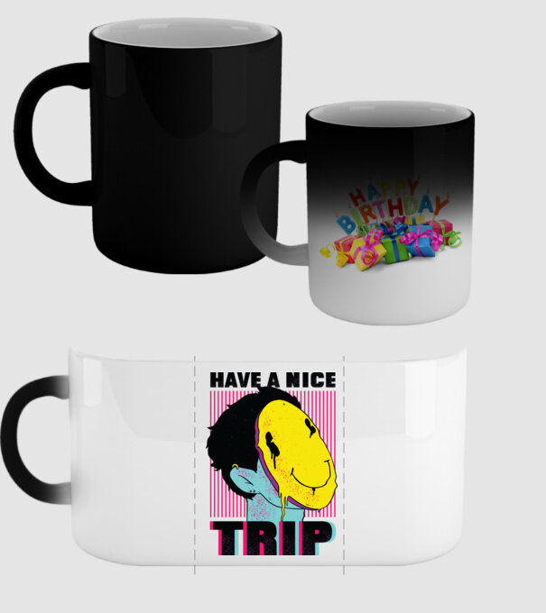 Have a nice Trip model negru pe tricou