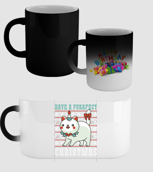 Have a Purrfect Christmas model negru pe tricou