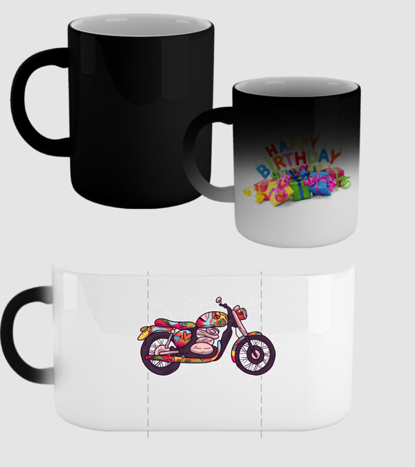 Motociclist Hippi model negru pe tricou