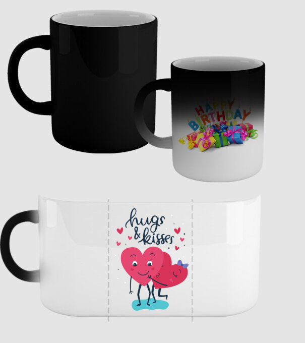 'Hugs and Kisses Tricou drăguț pentru Valentine''s Day' model negru pe tricou