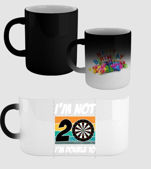'I''m not 20 I''m double 10 darts birthday' model negru pe tricou