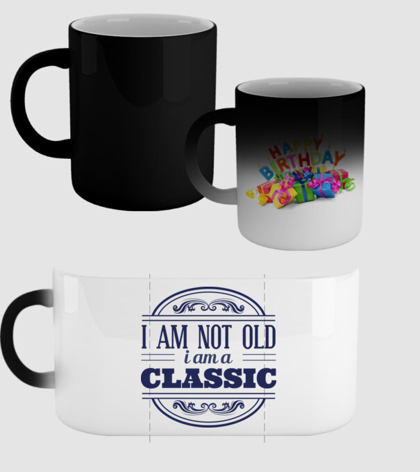 'I''m not old, I am a Classic' model negru pe tricou