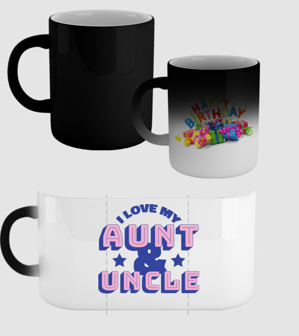 I Love My Aunt & Uncle model negru pe tricou