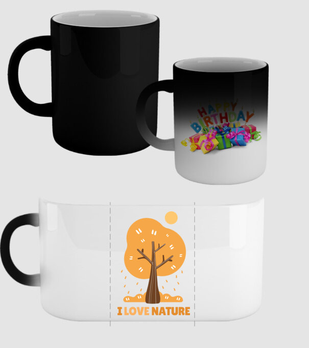 I Love Nature model negru pe tricou