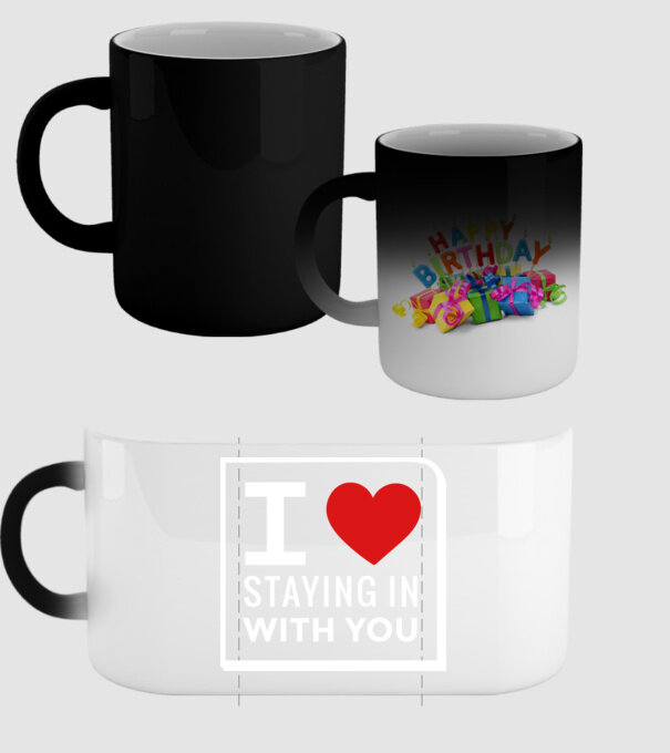 I love staying in with you model negru pe tricou