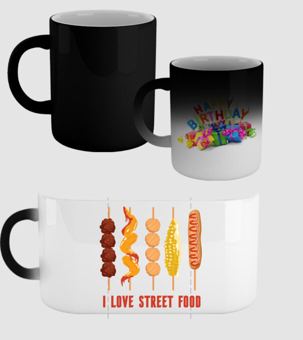 I Love Street Food model negru pe tricou