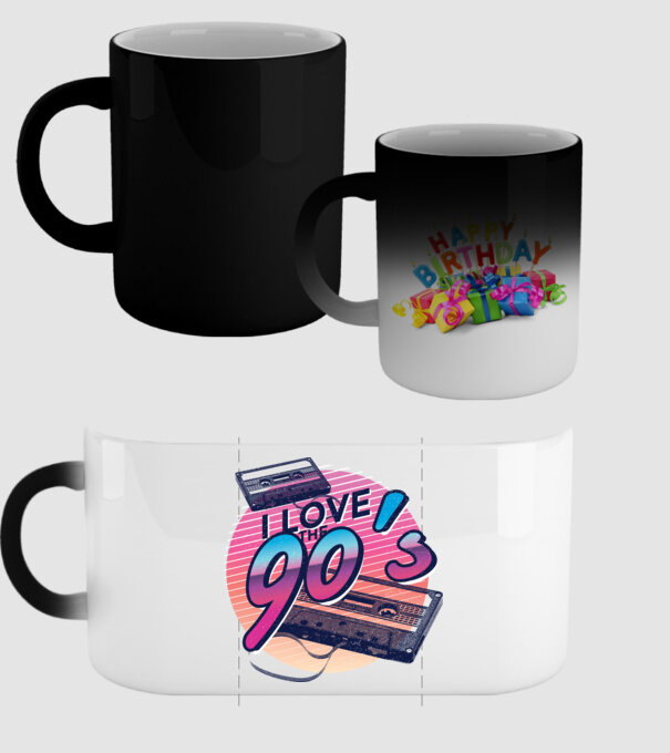 I love the 90s Casetă model negru pe tricou