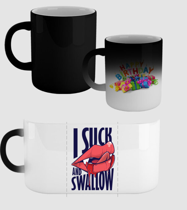 I suck and swallow Vampir model negru pe tricou