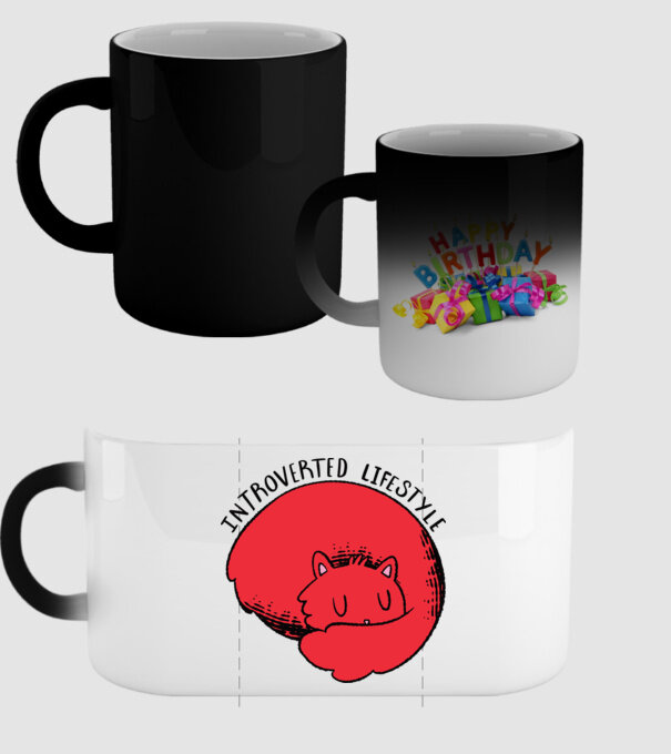 Pisică Introvertită model negru pe tricou