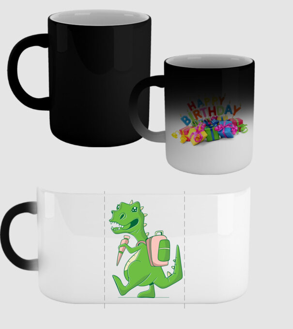 Elev Dino model negru pe tricou