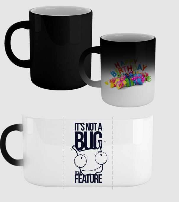 'It''s not a bug it''s a feature' model negru pe tricou