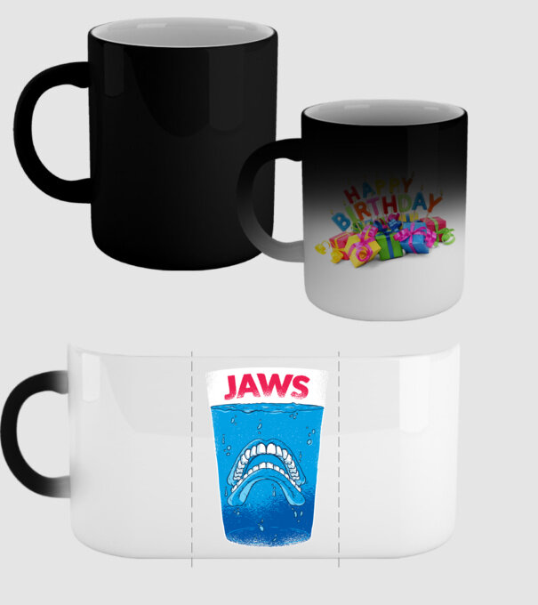 Jaws dinți tricou parodie model negru pe tricou