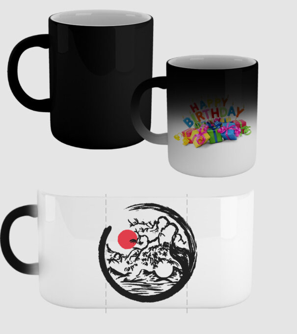 Yin-Yang Bonsai model negru pe tricou