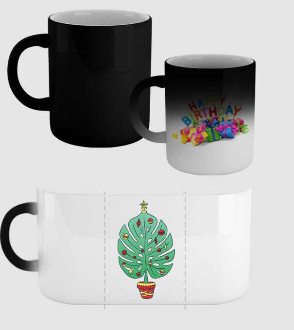 Palmier de Crăciun model negru pe tricou