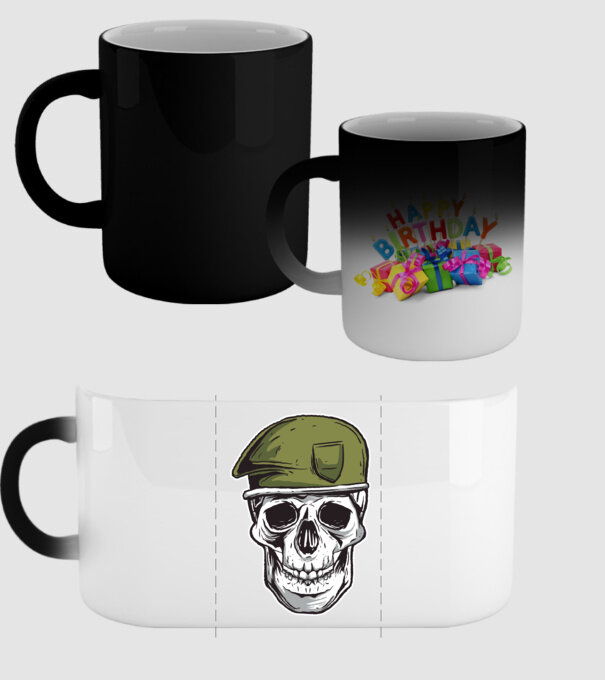 Craniu Soldat model negru pe tricou