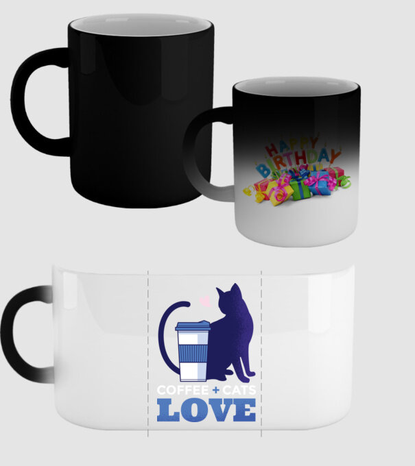 Cafea + Pisici = dragoste model negru pe tricou