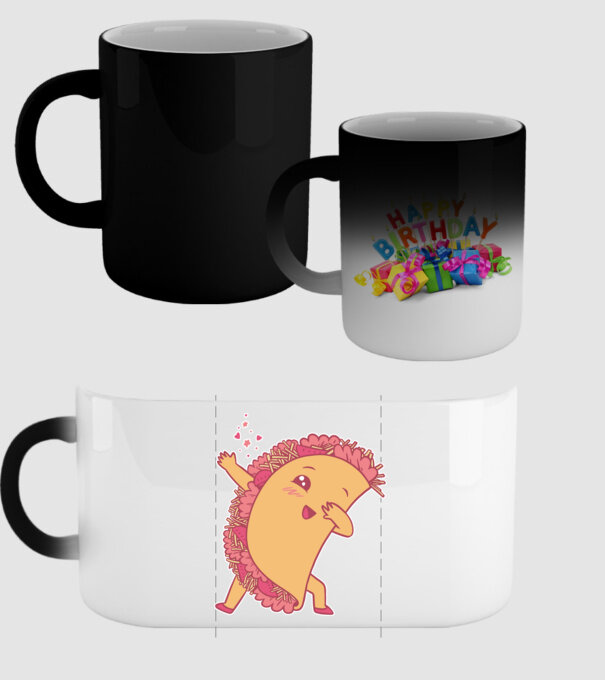 Kawaii Taco DAB model negru pe tricou