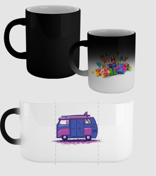 Mașină de camping model negru pe tricou