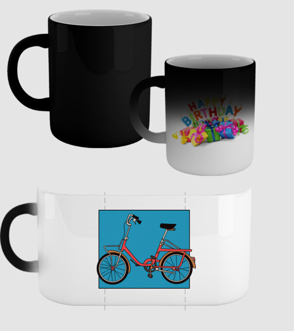 Bicicletă Camping model negru pe tricou