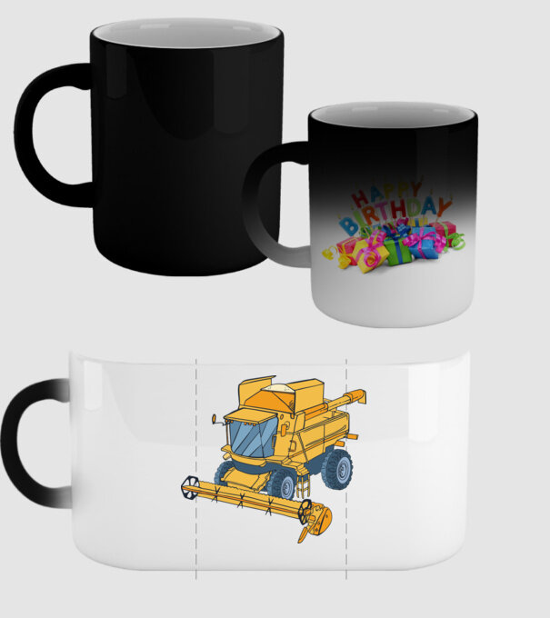 Combină agricolă model negru pe tricou