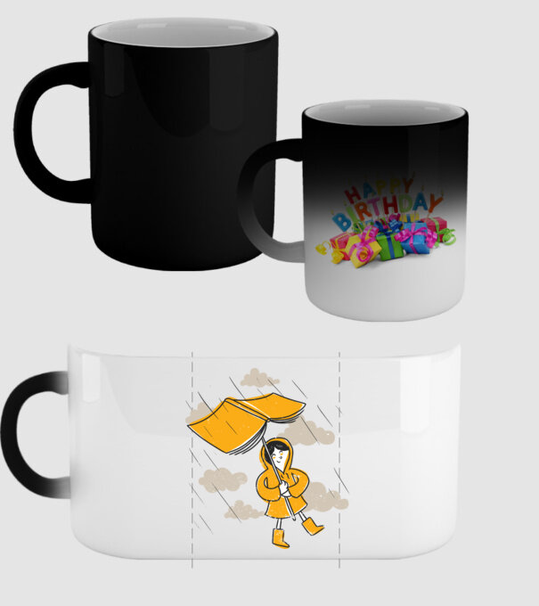 Umbrelă Carte model negru pe tricou
