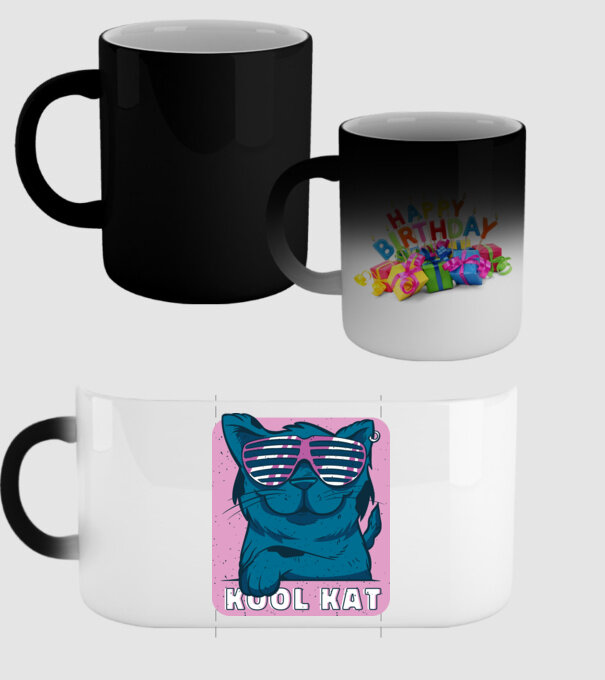 Kool Cat - Pisică Cool model negru pe tricou