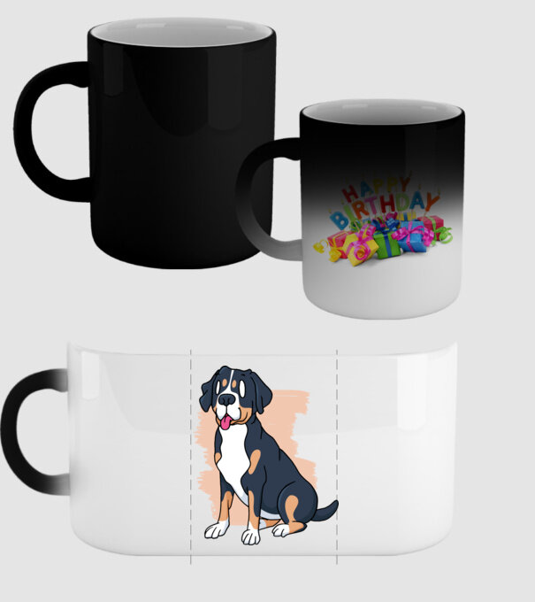 Câine model negru pe tricou