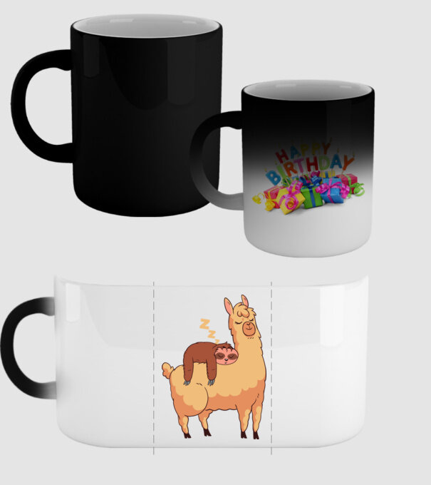 Leneș dormind pe Llama model negru pe tricou