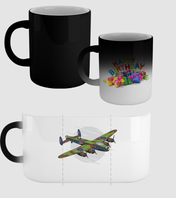 Avion bombardier Lancaster model negru pe tricou
